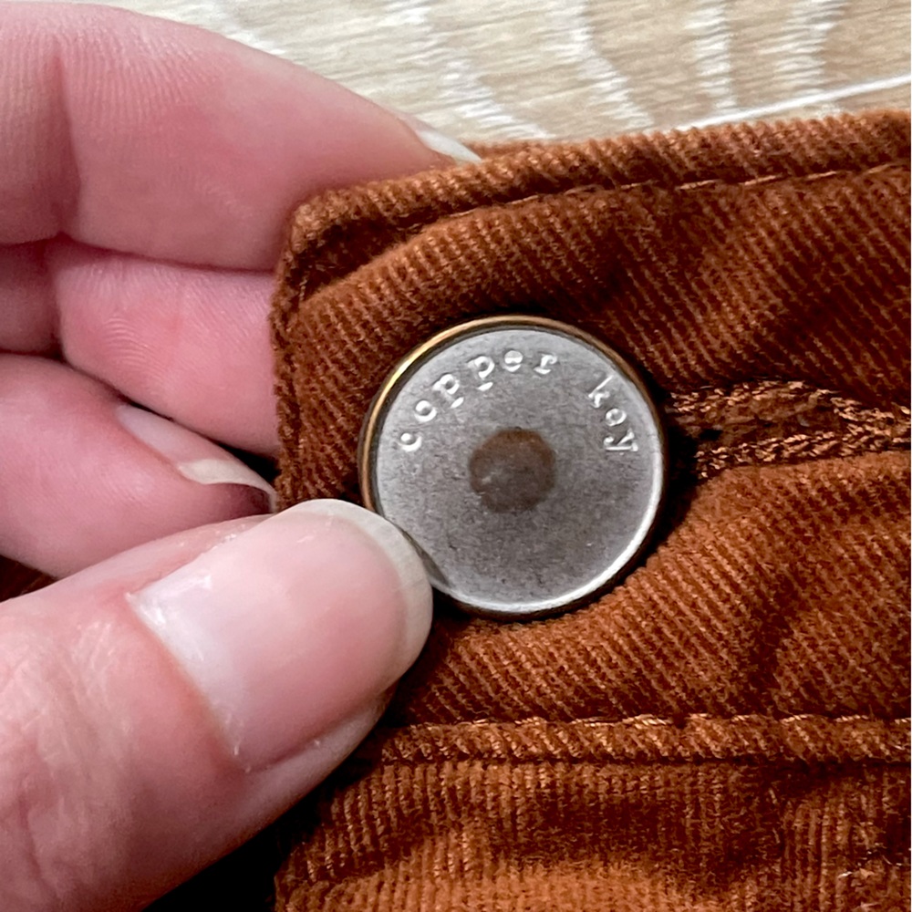 Copper Key Corduroy Burnt Orange A-Line Mini Skirt XS - Picture 5 of 10
